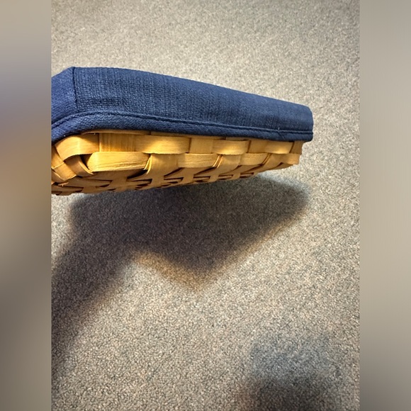 TASKETS RENAISSANCE BASKET w Blue Cloth Fabric/Clear Vinyl Protector 9.5” - Picture 3 of 11